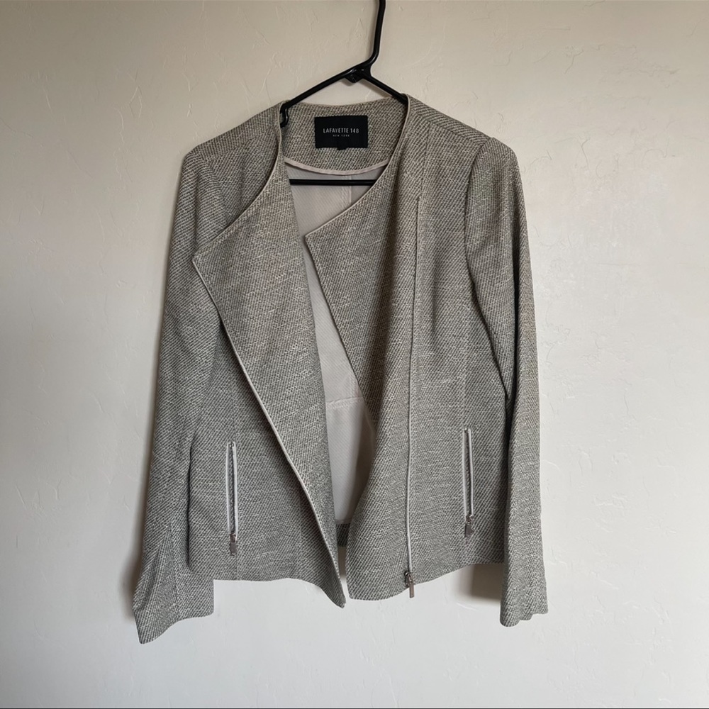 Lafayette 148 New York Assymetrical Moto Jacket - Picture 4 of 10